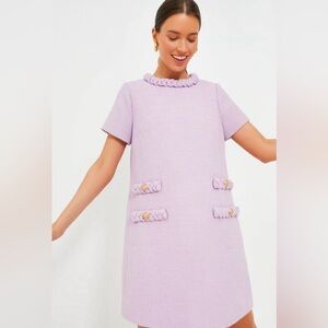 Lilac Short Sleeve Dress with Braided Details